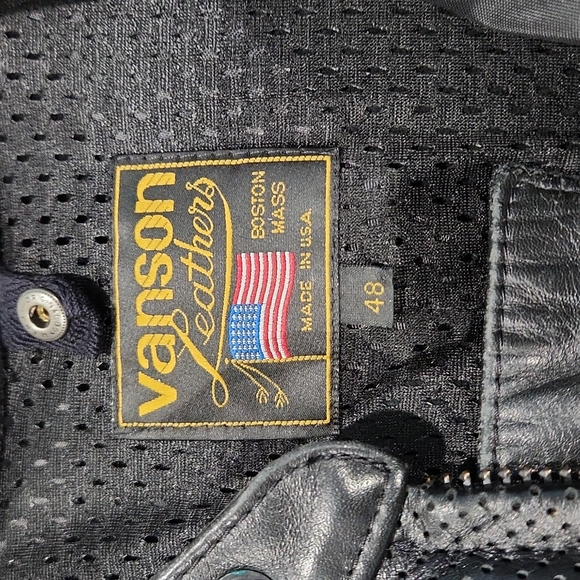 Vanson Leather Motorcycle Jacket Size 48 - Picture 2 of 4